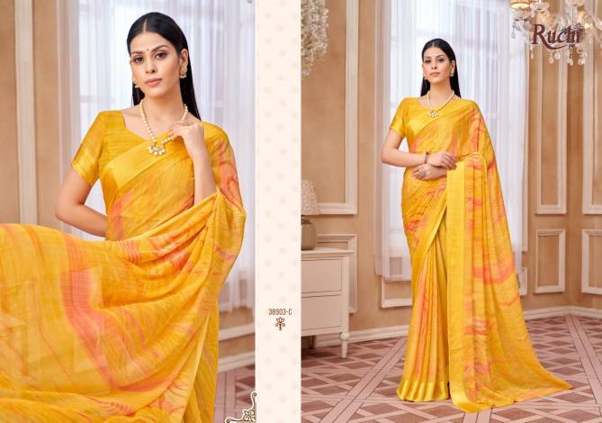 Cherry 42 By Ruchi Chiffon Daily Wear Sarees Suppliers In India